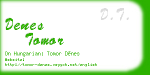 denes tomor business card